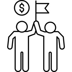 partnership vector icon in outline  style 