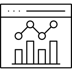 online graph vector icon in outline  style 
