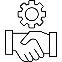 Business partner vector icon in outline  style 