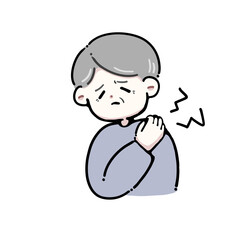 肩こりに悩むシニア男性