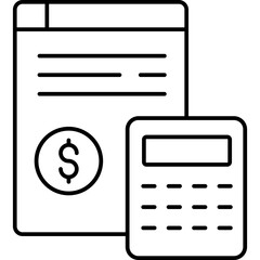 Accounting vector icon in outline  style 