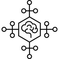 Business network vector icon in outline  style 
