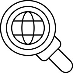 global search vector icon in outline  style 
