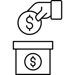 Donate vector icon in outline  style 