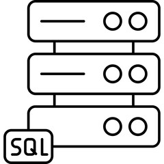 Data base vector icon in outline  style 