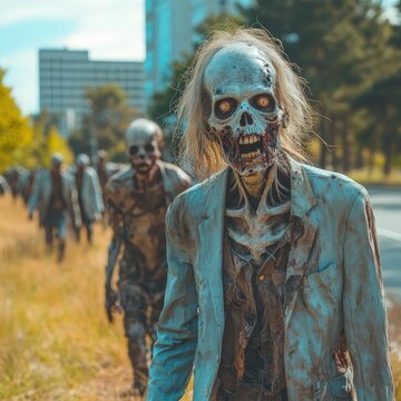 zombies walking in the park