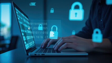 Obraz premium Secure Digital Environment with Data Protection Concept