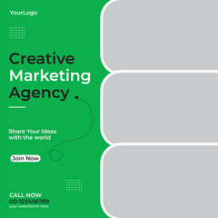 Obraz premium Digital marketing agency social media post template design collection. Usable for social media, digital marketing agency social media post