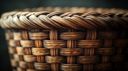 Close-up of Wicker Basket Texture