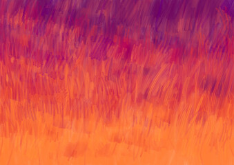 Abstract colorful background made with paints and pencil. Fiery sky at sunset. Executed in a graphic program.