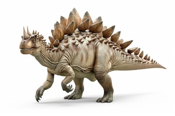 Realistic 3d stegosaurus with detailed spikes