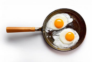 Fried eggs in a frying pan