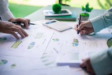 Business meeting on sustainable real estate development. real estate, sustainable development,...