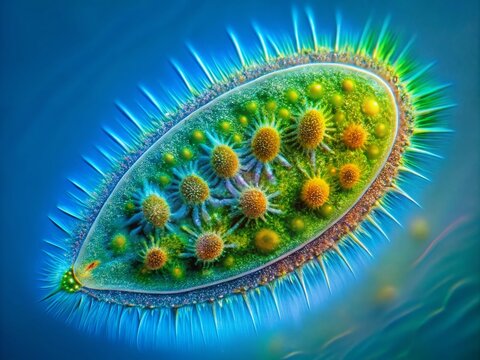 Blepharisma Under Microscope: Stunning Close-Up of Ciliate Protozoa for Biology and Microbiology Research and Study