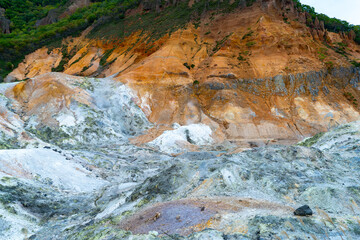 北海道　登別温泉　地獄谷の風景