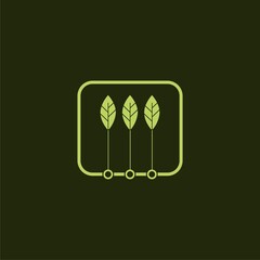 Green tech computer technology logo.