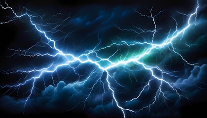 Fototapeta premium White color and green electricity lightning