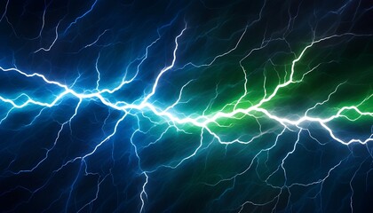 Fototapeta premium White color and green electricity lightning