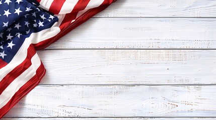 Happy memorial day concept made from vintage American flag