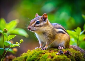 Obraz premium Charming Chipmunk Wallpaper for Nature Lovers - Perfect for Home Decor and Animal Enthusiasts to Enhance Your Living