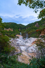 北海道　登別温泉　地獄谷の風景