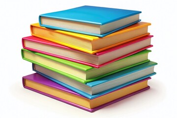 Colorful Stacked Books Clip Art for Educational and Creative Projects, Perfect for Book Lovers and Design Enthusiasts
