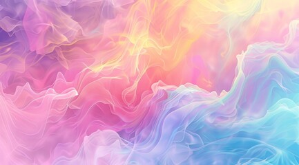 Abstract background with colorful waves and swirls, rainbow color liquid painting, pastel colors.