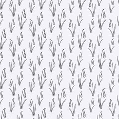 Snowdrops Seamless Vector Pattern Design