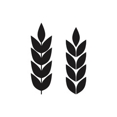 Wheat Icons Vector Logo Silhouette Illustration Editable. Simple wheat icon in silhouette style.