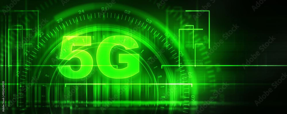 Poster 2d rendering 5g network 5g connection