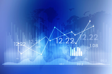 2d illustration Stock market online business concept. business Graph 