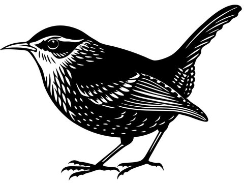 black and white bird standing clip art preview