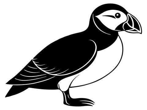 recommend clip art: puffin bird vector silhouette black animal 