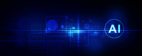 2d illustration Artificial Intelligence (AI) concept
