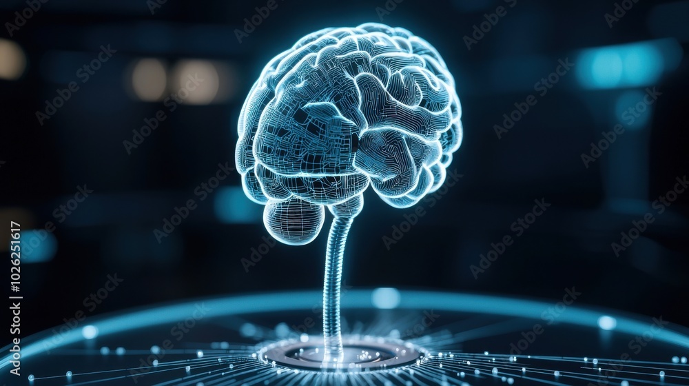 Aufkleber futuristic digital brain model representing advanced technology and artificial intelligence. this sy