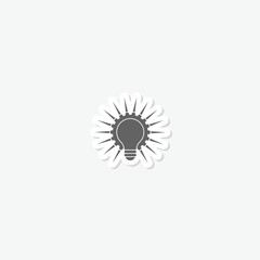 Innovation Idea light bulb icon sticker isolated on gray background