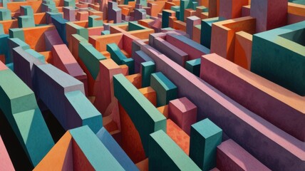 Obraz premium a colorful abstract painting of city