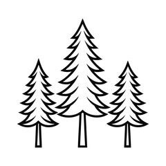  a pine tree  outline on a plain white