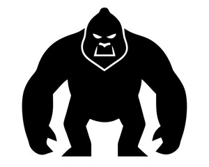 illustration of a gorilla minimalist silhouette vector black animal 