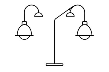 illustration of lamp line art logo icon vector.