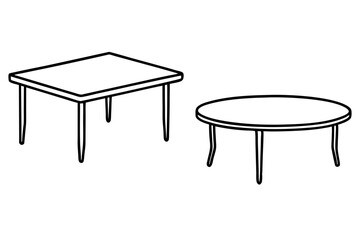 Two tee table line art logo icon vector illustration.