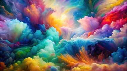 colorful artistic paint strokes on canvas