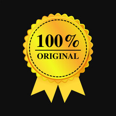 Golden label premium original best badge illustration