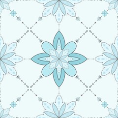 Blue background with flowers
