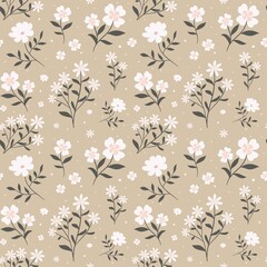 seamless pattern with white flowers