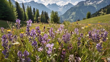 Obraz premium wildflower meadow in the Alps
