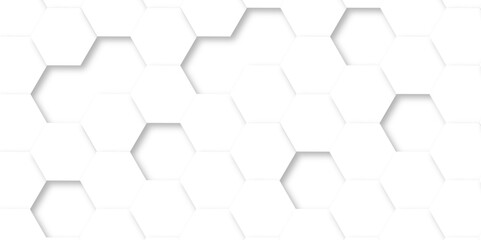 Naklejka premium Abstract white background with hexagon and hexagonal background. Luxury white pattern with hexagons. abstract 3d hexagonal background with shadow. 3D futuristic abstract honeycomb mosaic background.