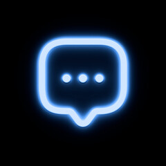 Message email mail icon symbol glowing neon