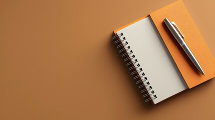 Pen and Notebook on Smooth Brown Surface