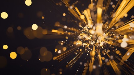 A dynamic explosion of light particles and fireworks against a dark background, enhanced by AI to create a stunning visual of celebration